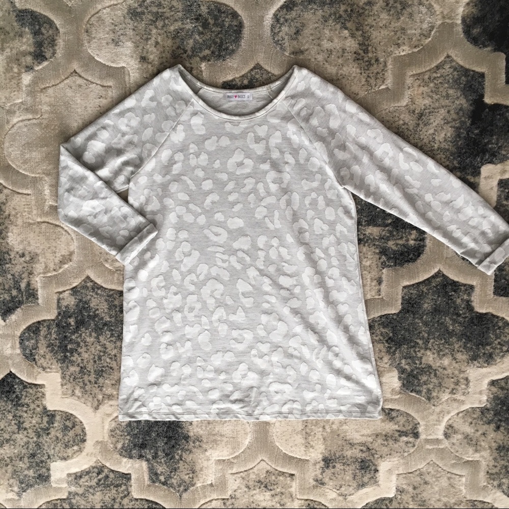 Buddy Love Gray Leopard Sweater - Picture 1 of 3